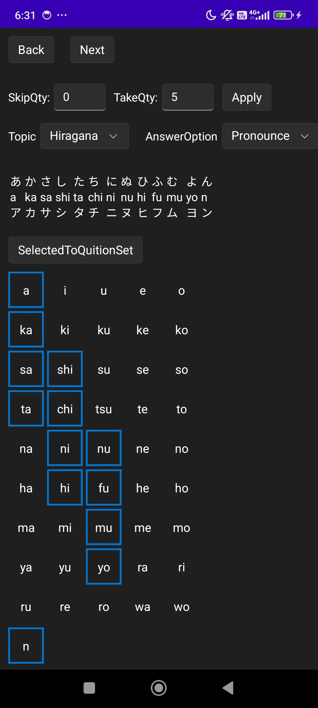 Portfolio detail image 6 for SoFest - Japanese alphabets speed memorize app